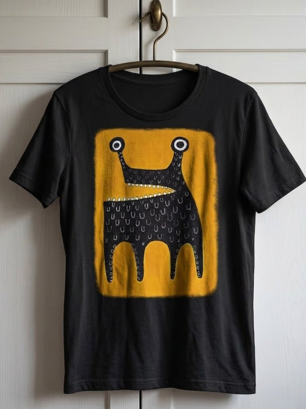 STRAIGHT CUT T-SHIRT Monster Folk Art Gothic Quirky Whimsical Cute Alien Shirt